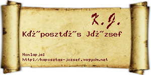 Káposztás József névjegykártya