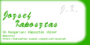 jozsef kaposztas business card